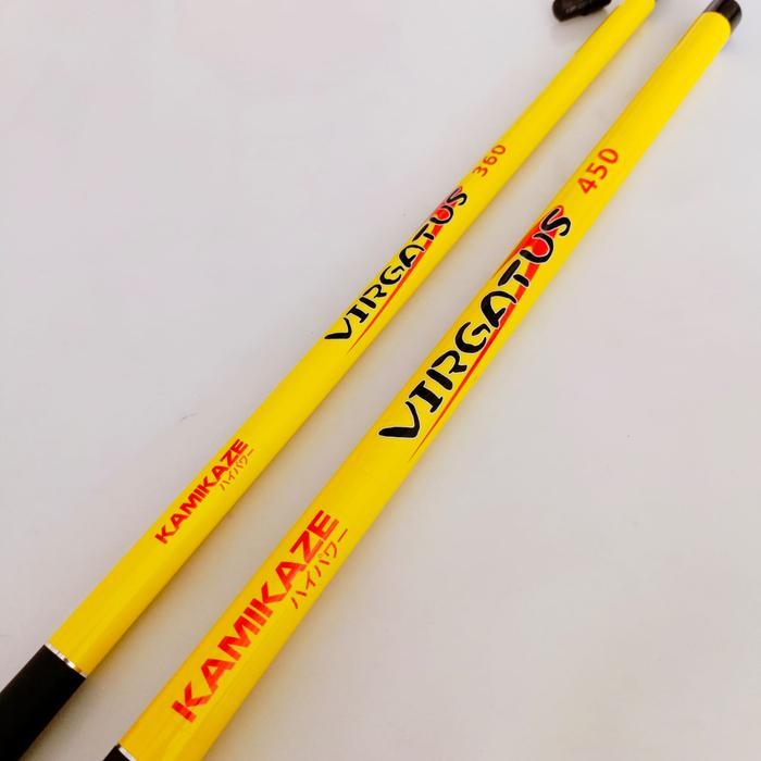 Kamikaze Virgatus 360 450 Joran Tegek Ruas Panjang Bahan Carbon Action Medium Hard Tangkai Pancing