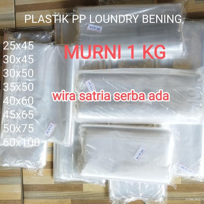 Kantong Plastik PP bening loundry kiloan(1KG)tebal 0.035
