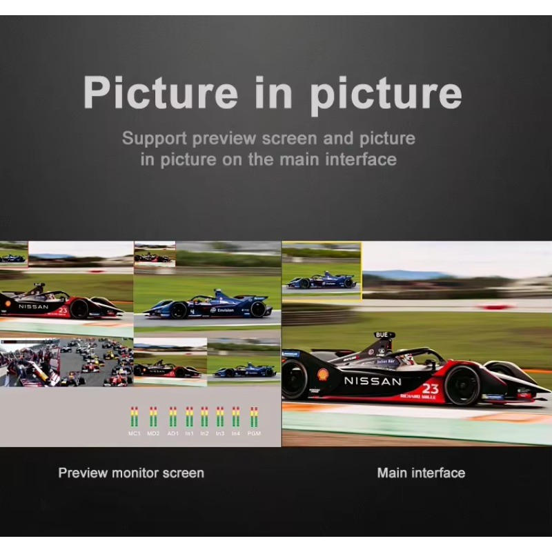 Full Hd 1080p hd-mi Video Switcher Mixer for Live Streaming Multi Camera Video Switcher hd-mi