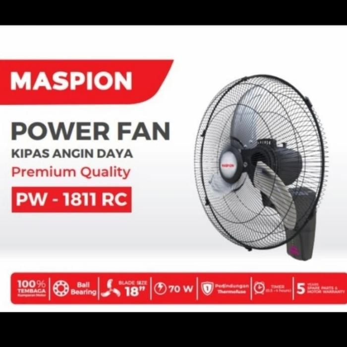 MASPION : PW-1811RC KIPAS ANGIN DINDING BESI REMOTE 18 " POWER FAN PW 1811 RC