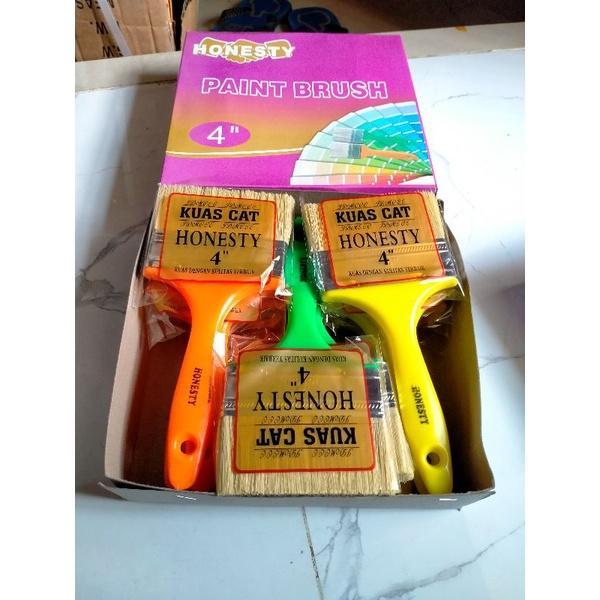 kuas cat gagang PVC 4 inchi 1 lusin koas cet 1box 4 in Paint