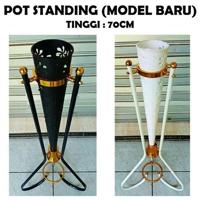 New Pot Standing Besi / Pot Corong Besi / Pot Bunga Sudut/Vas Kerucut Besi