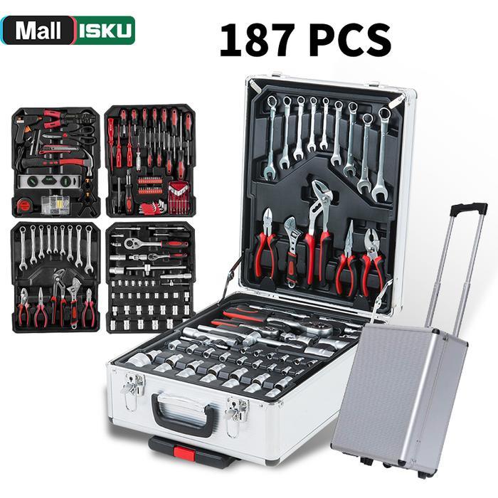 Ready IskuTool Kit 187 Pcs Perkakas Bengkel Tool Set/Koper Set Perkakas Bengkel/Alat Bengkel