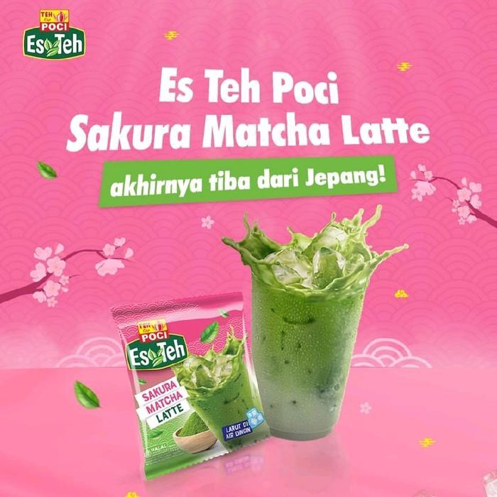 Es Teh Poci Sakura Matcha Latte - Minuman Es Teh Poci Matcha Terbaru dari Jepang