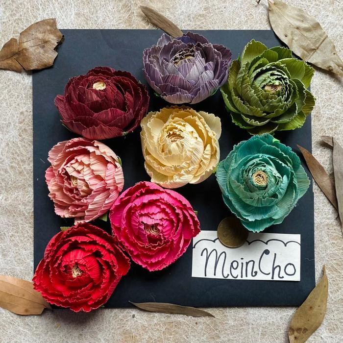 Bunga Klobot PEONY KUNCUP Bunga Kering Bunga Kulit Jagung Aplikasi