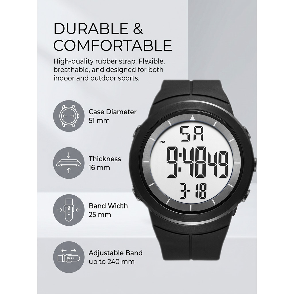 Fashion OHSEN Hombre Male Digital Watches 5ATM Dive Man Men Sports Black Wristwatches Hand clocks