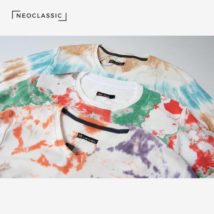 Premium Baju Kaos Tie Tye Dye Tyde Rib Wafer Lengan Panjang Pria Wanita Original