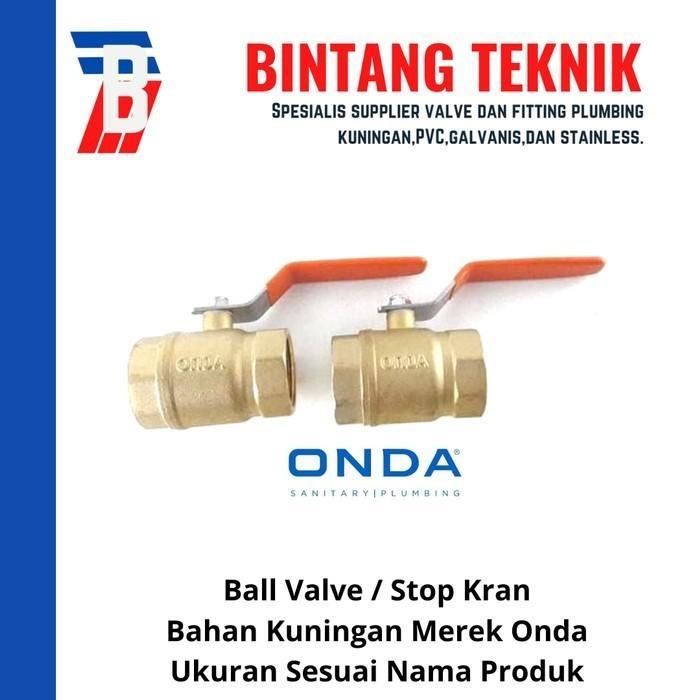 Ball Valve 1" Inch Kuningan Onda