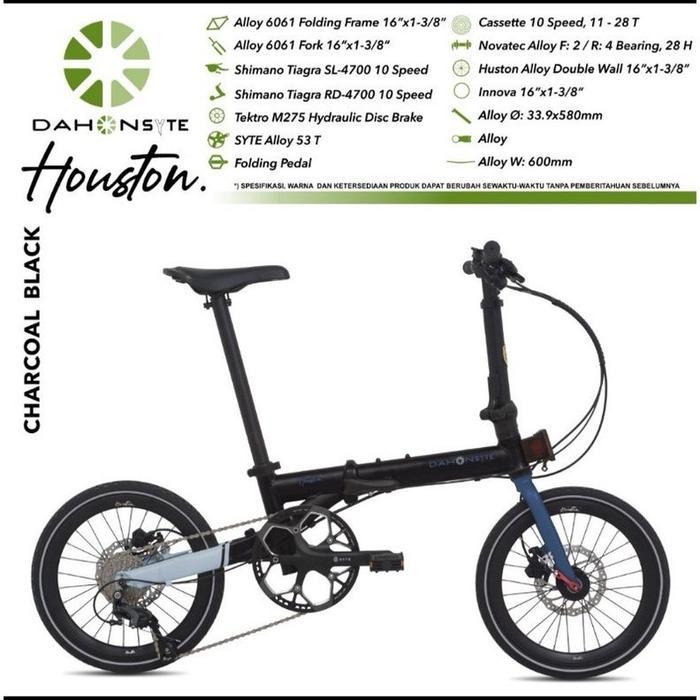 SIAPKIRIM Sepeda Lipat 16 Dahon Syte Houston Alloy Hidrolik Jangkrik Murah Banyak Bonus READY STOCK