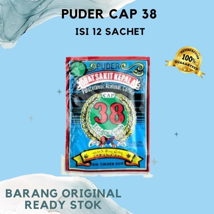 Terlaris PUDER CAP 38 (harga untuk isi 12 sachet) Obat Sakit kepala, Gigi & Nyeri Puyer Best seller