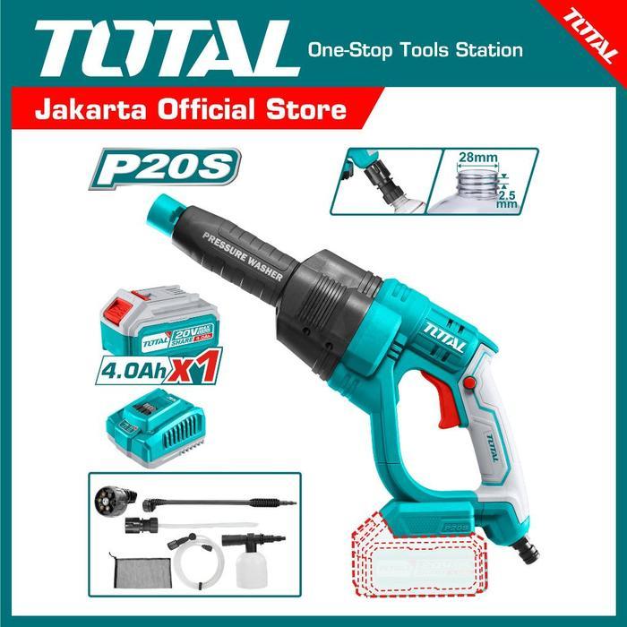 TOTAL Lithium-ion pressure washer TPWLI20084 - Jet Cleaner Baterai+charger