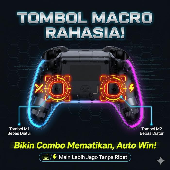 Gamepad Gaming Rgb Dengan Kontroler Bluetooth 5.0, Kompatibel Dengan Kontroler Pc Ios Dan Android,