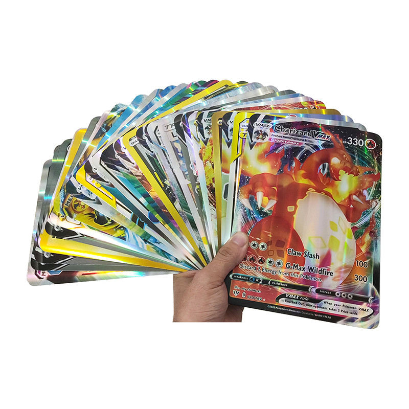 Pokemon Cards 21x15cm Oversized English Vmax V Vstar Jumbo Letters Super Rare Rainbow Card Pikachu