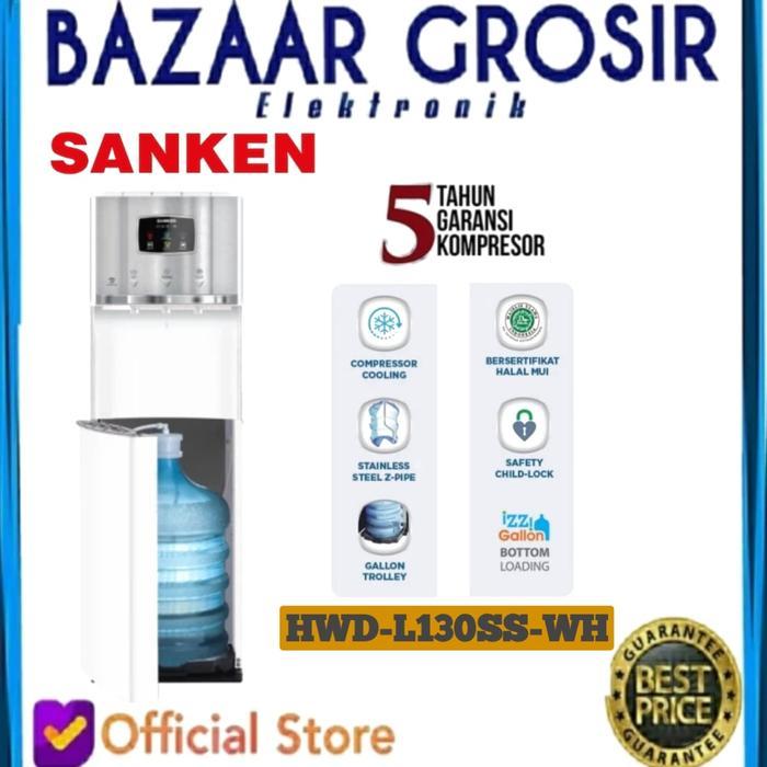 SANKEN DISPENSER GALON BAWAH HWD-L130SS-WH OASIS STAINLESS STEEL