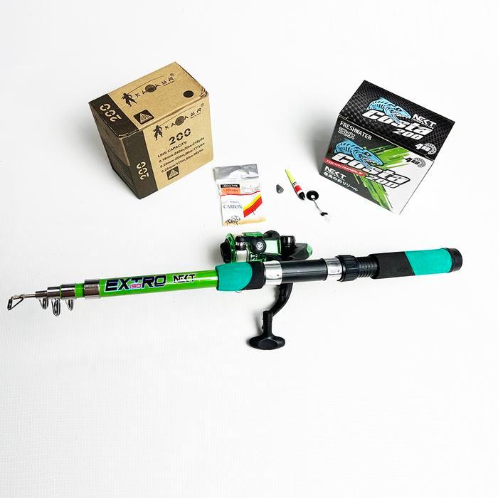 Maguro - 1 Set Pancing Ukuran 150 Joran Extro Reel Costa Pilih Warna
