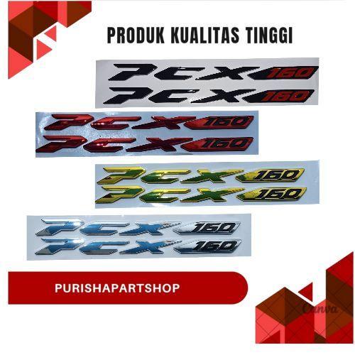 emblem pcx 160 2 pcs kanan kiri warna silver merah gold hitam logo timbul pcx 160 decal motor