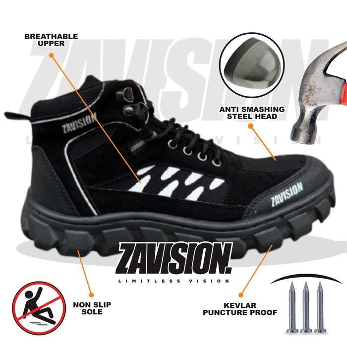 Berkualitas ZAVISION sepatu safety ujung besi sepatu boots sepatu gunung adventure sepatu hiking