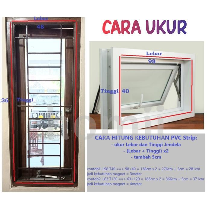 "New" Homii Lis PVC Kasa Nyamuk Magnet Fiberglass DIY / PVC Strip / List PVC Jendela Kelambu Kawat