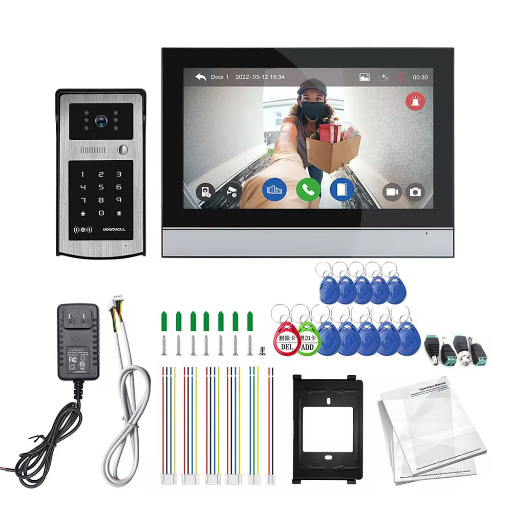 Tuya Wifi 1080P Video Intercom Video Door Phone 10'' Touch Monitor Video Doorbell Door Camera
