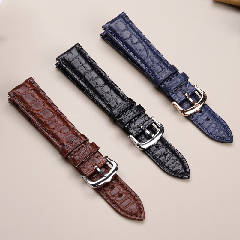 For Cartier Tank Key London Solo Crocodile Leather Watch band Men's Genuine Leather Women's watch