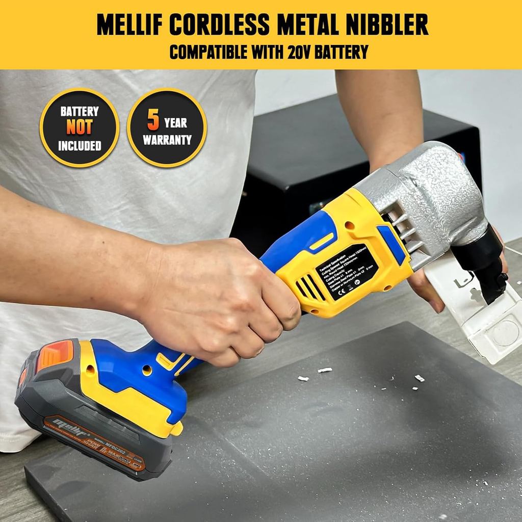 Cordless Electric Nibbler Compatible with Dewalt 18V 20V Battery Cutting Tool for Cutting Stainless