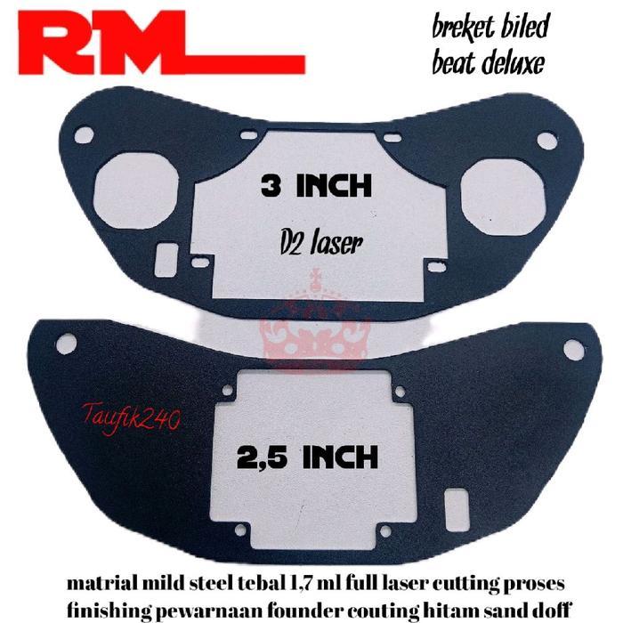 [LIVE] RM BREKET BILED BEAT DELUXE 2,5 INCH & 3 INCH D2 LASER MATRIAL MILD STEEL TEBAL 1,7 ML FULL