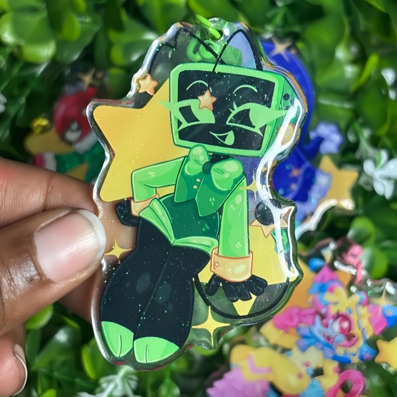 Dandy's World Acrylic Keychains Shelly Vee Bassie Yatta Astro Bobette Cartoon Game Charms Backpack