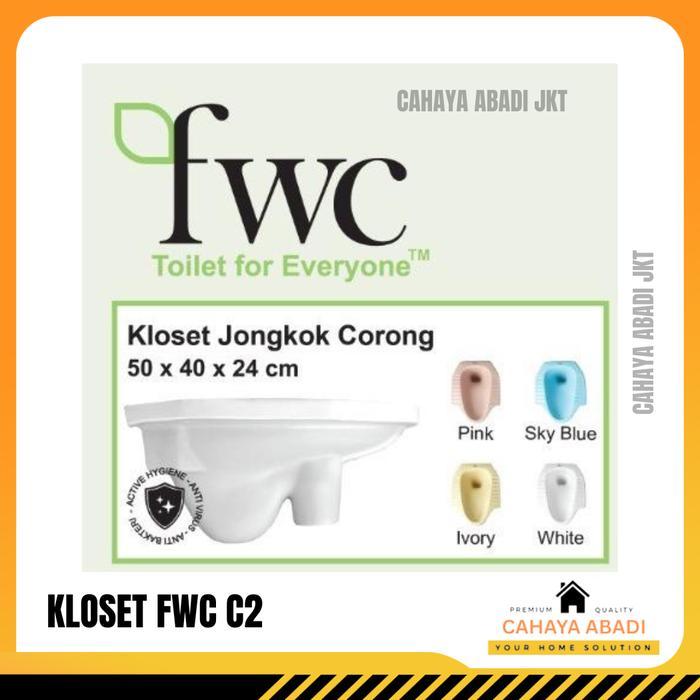 CLOSET / KLOSET JONGKOK FWC PUTIH CORONG LURUS LANTAI 2 (GOJEK)