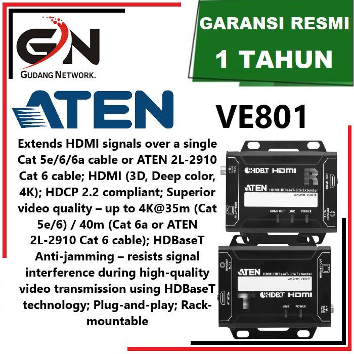 ATEN VE801 HDMI HDBaseT-Lite Extender (4K@40m) (HDBaseT Class B)