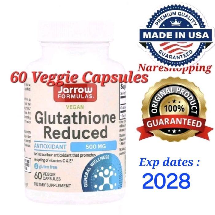 JarrowFormulas, Vegan Glutathione Reduced, 500 mg, 60 Veggie Caps Exp dates : Jul 2028