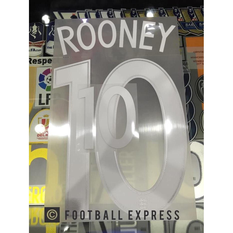 Nameset Jersey Sepak Bola Inggris Away 2016-17 Nomor Punggung 10 Rooney