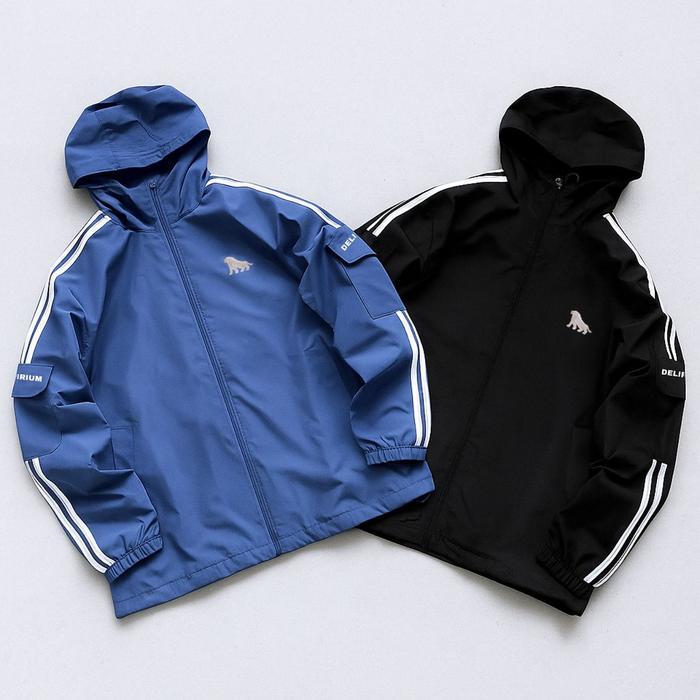 Delirium Jaket Varsity Runner Zipp Pocket Hoodie Unisex Pasti Promo