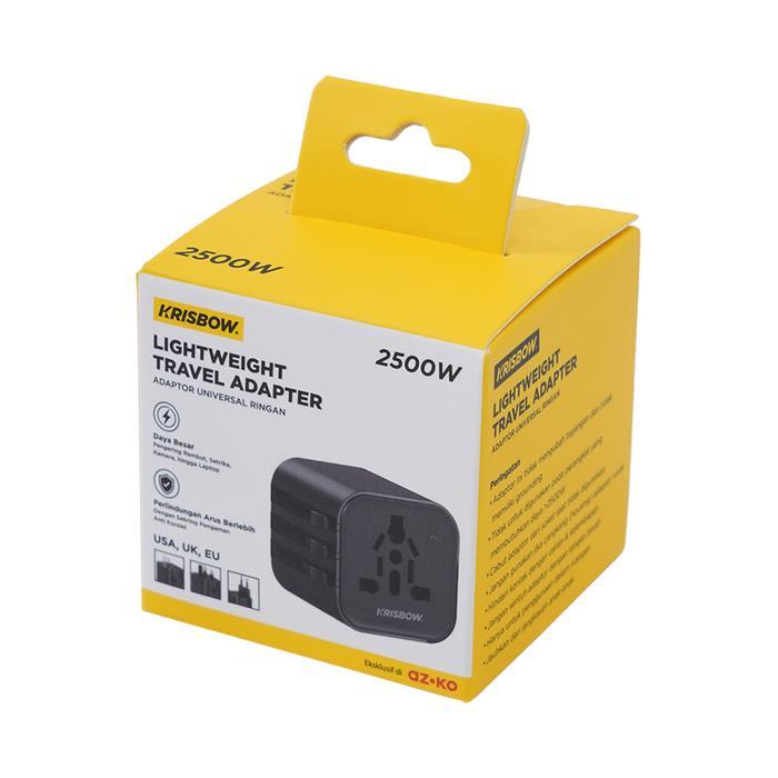Azko Krisbow Adaptor Travel Universal Lightweight Adaptor Universal Colokan Internasional Converter