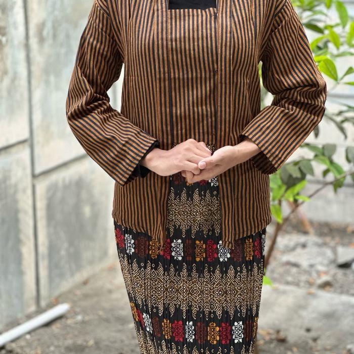 DISKON KEBAYA LURIK BAJU JADUL WANITA KUTU BARU LURIK COKLAT MERAH BIRU BAJU ATRADISIONAL JAWA Dress