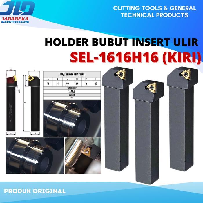 Sel 1616-16 Holder Ulir Gagang Bubut Drat Ulir Luar Insert Er 16 Pisau Bubut Ulir Luar