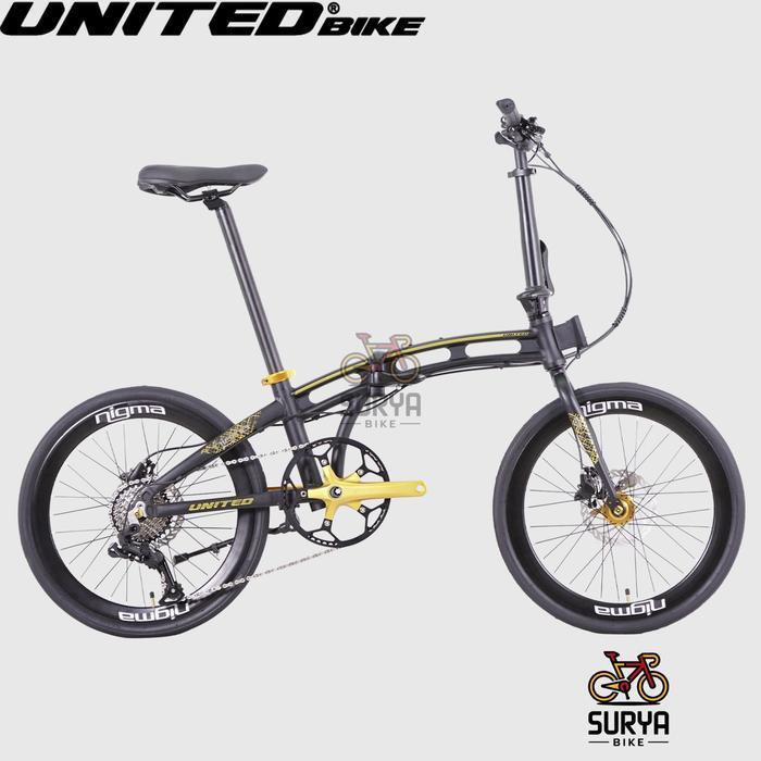 Sepeda United Nigma V 20" Sepeda Lipat Dewasa Folding Bike 20 inch - BLACK GOLD