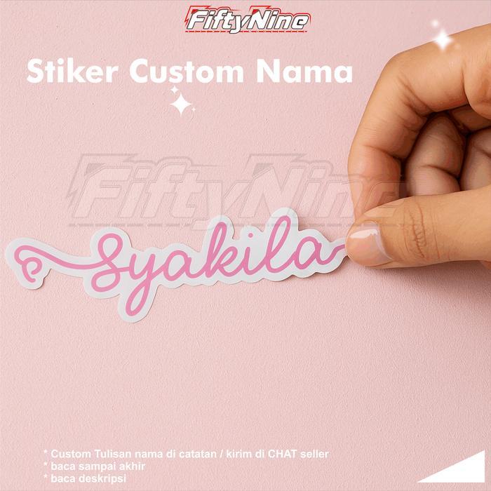 DISKON (isi 5 stiker) Sticker Nama Custom warna estetik pastel aesthetic , Stiker Motor helm isi 5