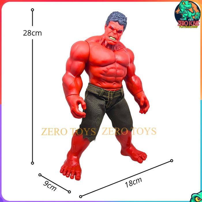 HOT SALE!!! MAINAN FIGURE RED HULK SUPER HERO SERIES FIGUR HULK MERAH DENGAN AKSESORIS CELANA KAIN