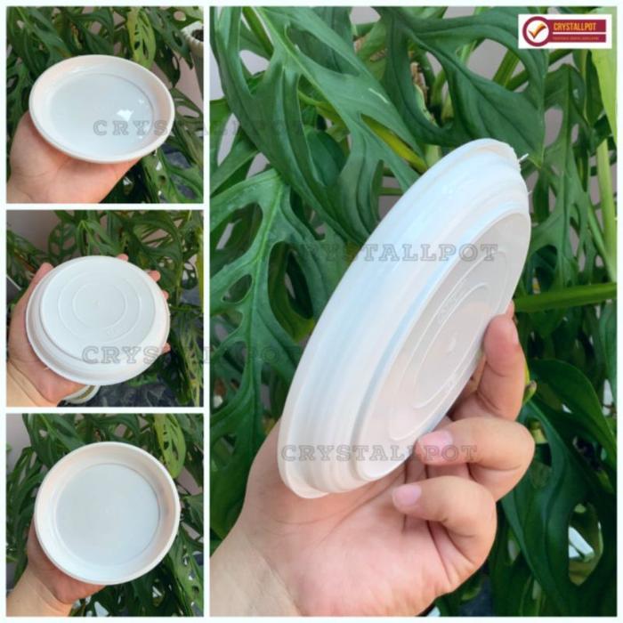 "New" tatakan alas pot bunga nkt 17 putih 14,5 untuk pot 17cm - NKT PUTIH 17
