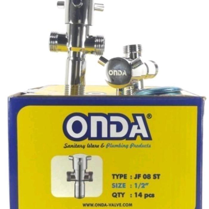 Onda Stop Kran T Cabang Jf-08 Ta 1/2" Inch I Keran Tee Untuk Closet Duduk Wc Dan Jet Shower Cebok