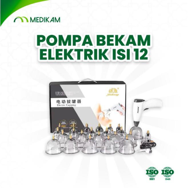 TERBARU Pompa Bekam Electrik (12pcs cup Set) Hijamah Pompa bekam elektrik dengan 12 kop bekam-