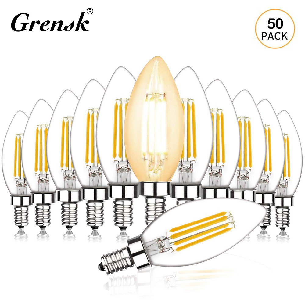 E14 LED Bulb 220v Dimmable C35 220V 4W Candle Bulbs LED Lights Decoration Home Retro Filament LED