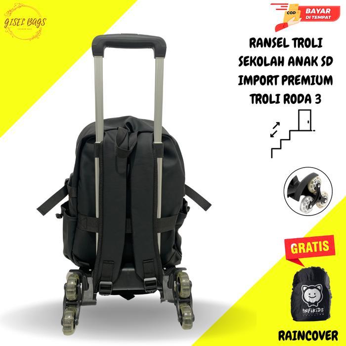 TERPERCAYA Tas trolley anak laki laki sd smp remaja roda 3/roda 6 import anti air