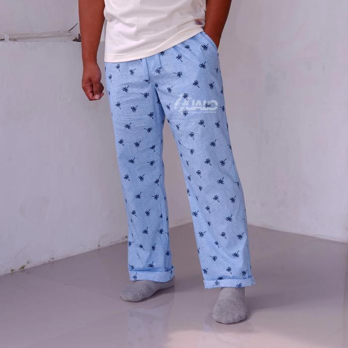Pria Men Pajamas Celana Tidur Pria Katun 100% Pinggang Karet Tali Serut Nyaman - M, L N Men Pajamas 