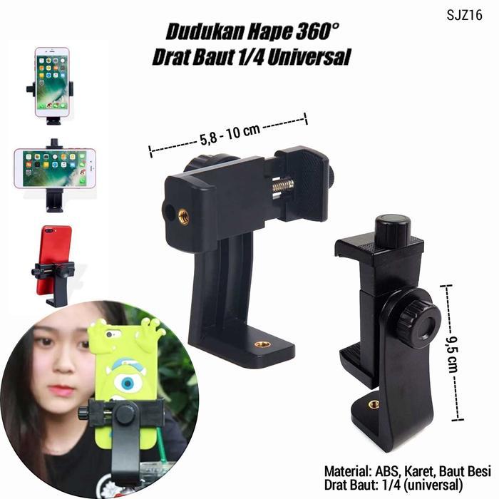Dudukan Ponsel dan Tablet Universal untuk Tripod dan Tongsis dengan Penjepit Baut