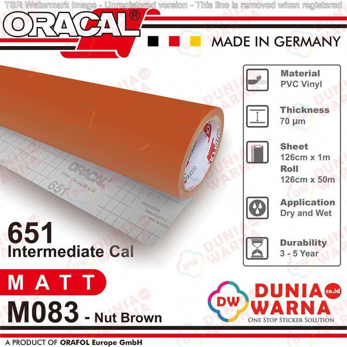 Oracal 651 083 Nut Brown 651G Gloss 651M Matte (Doff) Sticker Vinyl Calendered Intermediate Cal