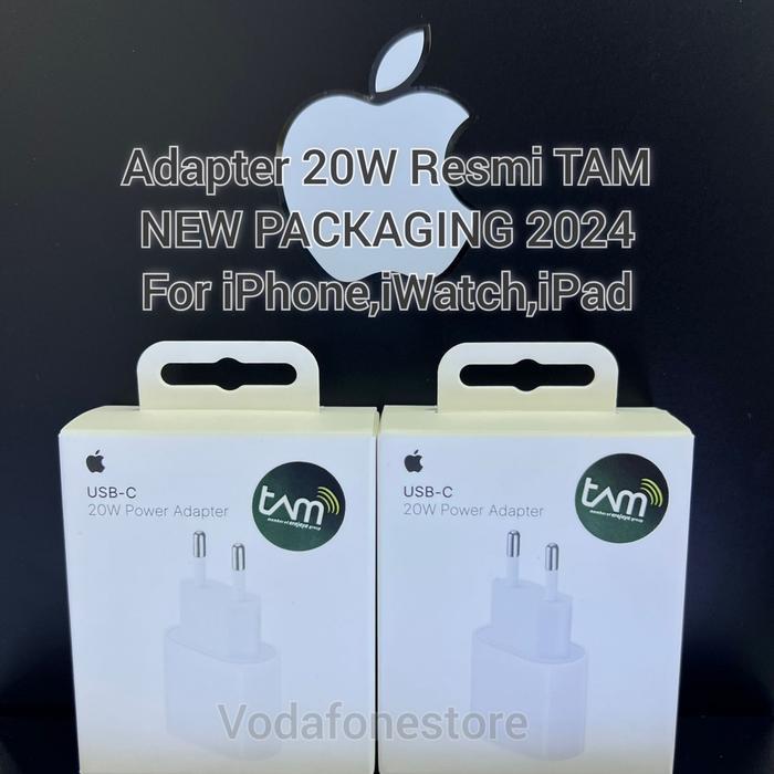 Iphone 16 16 Pro Max Adaptor Type C 20 Watt Fast Charging Original Tam Ibox New Pack 2024 Terbaru