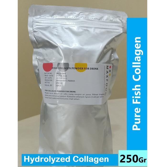Terlaris 250 Gr - Pure Fish Collagen Peptides/Bubuk Kolagen Ikan/Fish Collagen