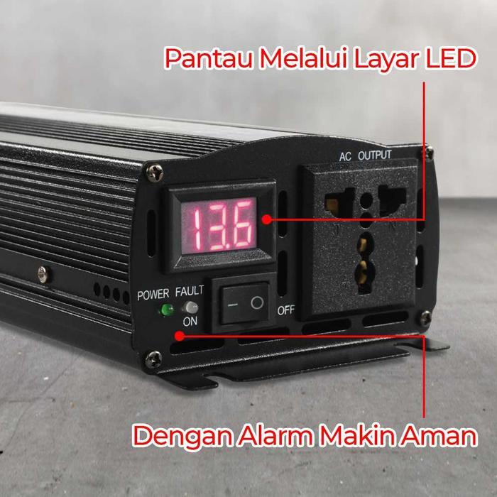 BEST SELLER POWER INVERTER PURE SINE WIVE 2000 WATT DC 12V 24V KE AC 220V UNTUK PLTS & MOBIL KIPAS