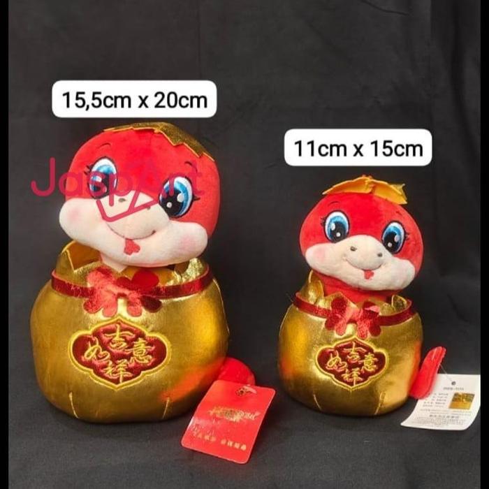 BONEKA SHIO ULAR 2025 WARNA MERAH LUCU BONEKA LUCU IMUT - TELUR ULAR BESAR